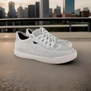 Vessi Women's Lightweight Knit Sneakers in Light Gray and White